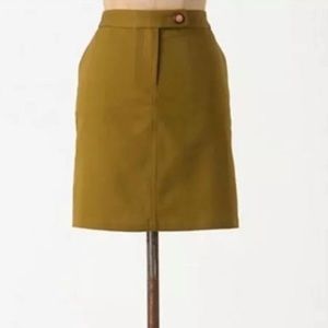 Vanessa Virginia Anthropology Mini Skirt Olive Green Women’s Size 6